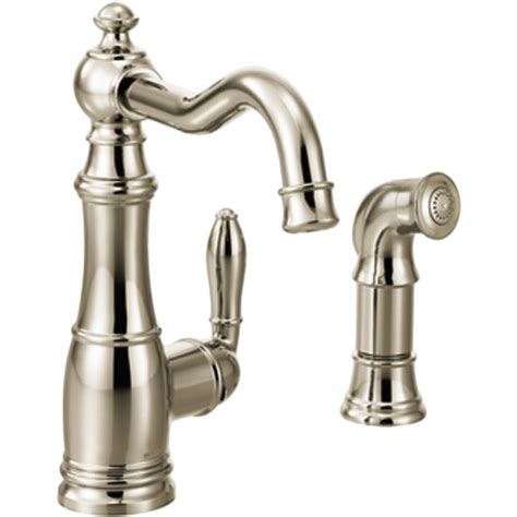 Moen S Nl Weymouth One Handle High Arc Kitchen Faucet Polished Nickel