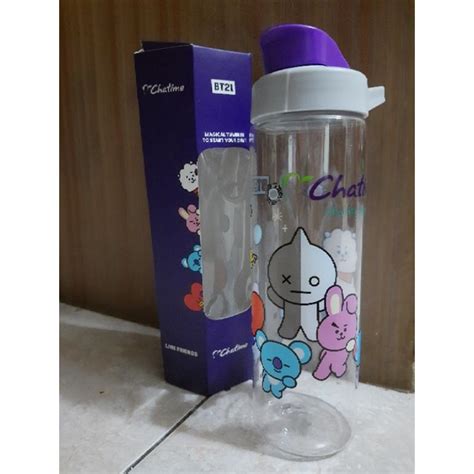 Jual Tumbler Botol Minum Bt21 Chatime Clear 700ml Shopee Indonesia