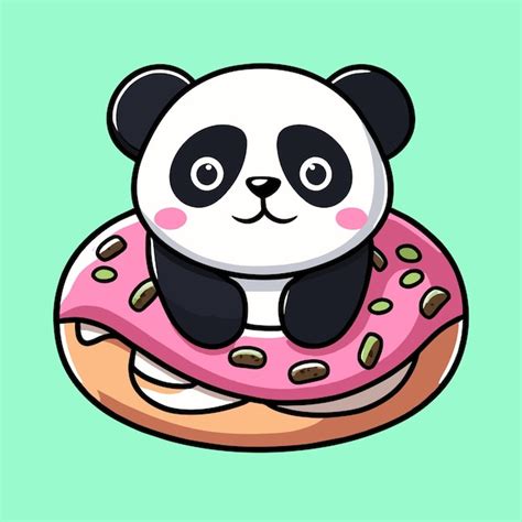 Premium Vector Cute Panda Bear Hand Drawn Flat Stylish Mascot Cartoon