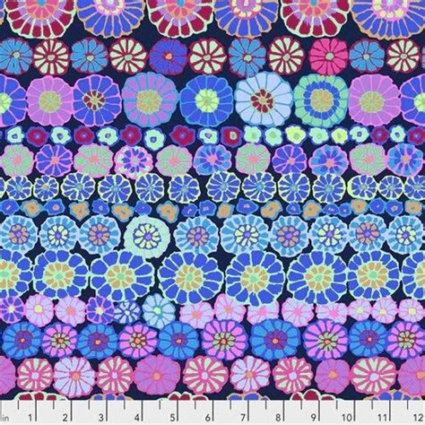 Row Flowers Blue Gp169 Blue By Kaffe Fassett Freespirit Etsy Kaffe Fassett Fabric Quilt