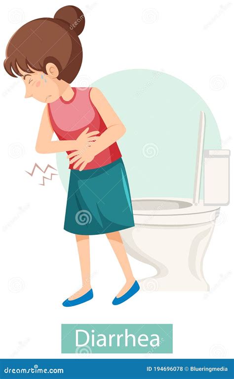 Cartoon Character with Diarrhea Symptoms Stock Vector - Illustration of infographic, education ...