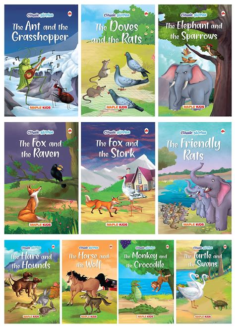 Story Books for Kids - Classic Stories (Illustrated) (Set of 10 Books) - Moral Stories, Read ...