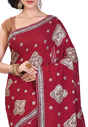 Wedding Georgette Sarees Buy Latest Designs Online Utsav Fashion