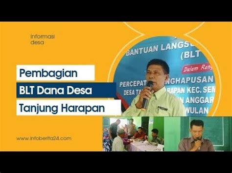 Pembagian BLT DD Tanjung Harapan Kecamatan Semidang Gumay Kabupaten