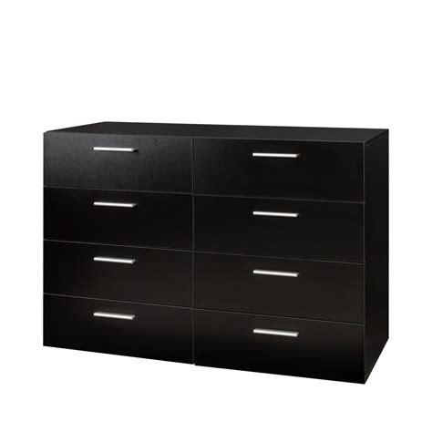 Tcbosik Dresser with 8 Drawers, Black Double Dresser, Modern Wide Chest ...