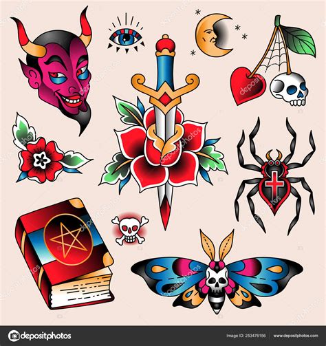 Tattoo set mystic Stock Vector Image by ©reinekke #253476156