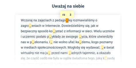 Klasa Pisownia Wyraz W Z Rz I Wiczenia Online Umiemy Polski