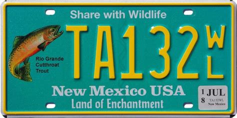 New Mexico Share With Wildlife License Plates