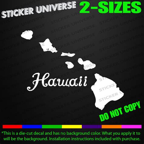 Hawaii Hawaiian Islands Car Window Decal Bumper Sticker Tropical