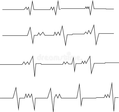 Icono Del Vector Electrocardiograma En 6 Estilos Modernos Diferentes Iconos Negros De Dos