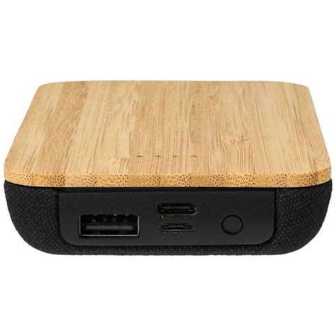 Custom Planet Future Bamboo Fabric 6000 Mah Wireless Power Bank