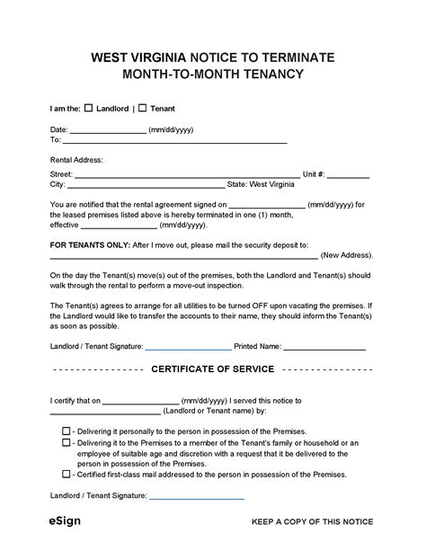 Free West Virginia Eviction Notice Templates 4 PDF Word