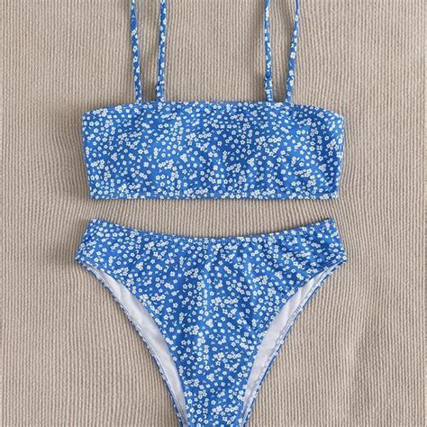 Pop Sexy Split Lotus Leaf Edge Pure Color Women S Bikini On Luulla