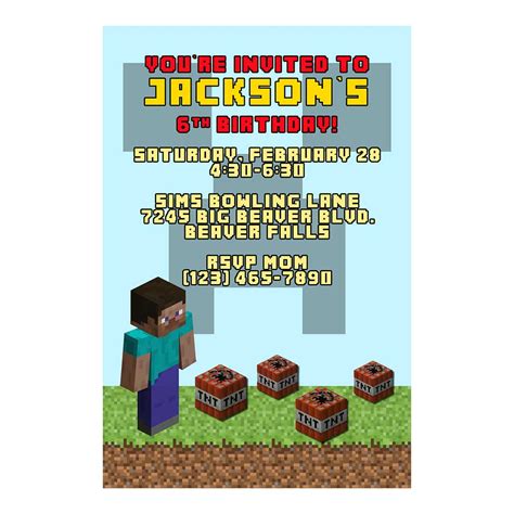 Minecraft Invitations - General Prints