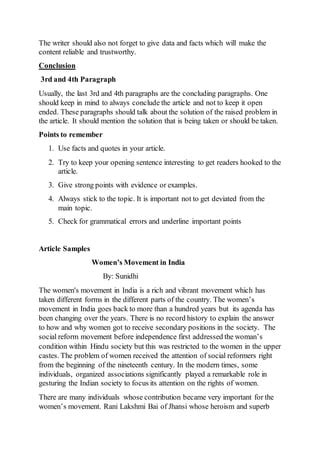 Article writing format | PDF | Free Download