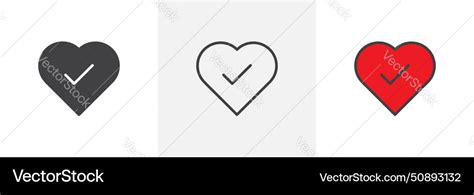 Good health icon set heart with check symbol Vector Image