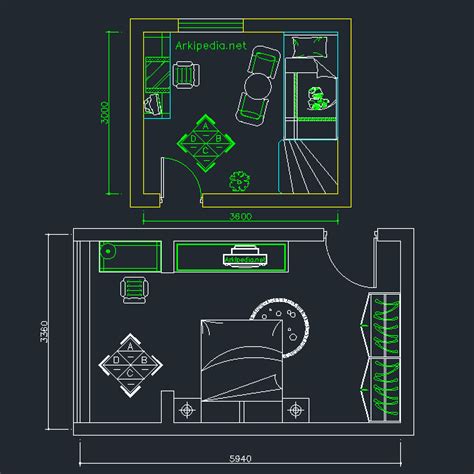 Bedroom Plans Dwg Arkipedia En