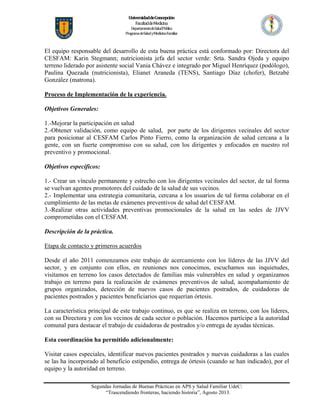 Acercando La Salud A La Comunidad Cesfam Carlos Pinto Pdf