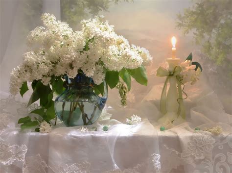 Пазл сирень и свеча - разгадать онлайн из раздела "Натюрморты" бесплатно