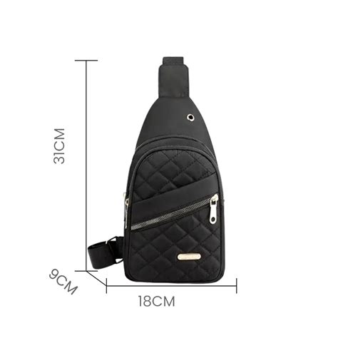 Bolso Cruzado Mujer Nylon Negro Micheli