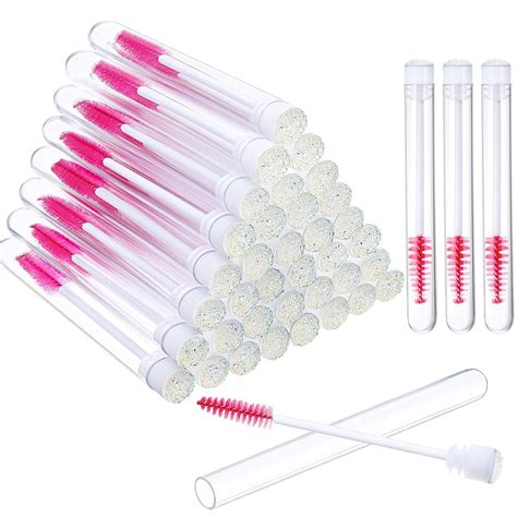 80 Pieces Disposable Mascara Brushes Tubes Set 40 Pieces Empty Mascara