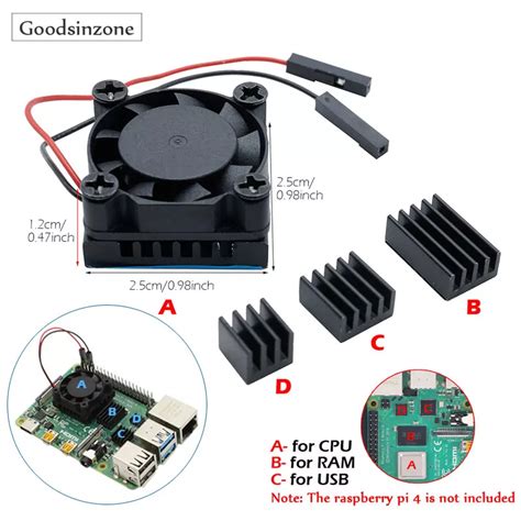 Купить Радиатор Raspberry Pi 4 Model B, одинарный охлаждающий ...