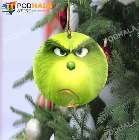 Grinch Christmas Ornaments, Scary Face Grinch Funny Xmas Gifts - Bring ...