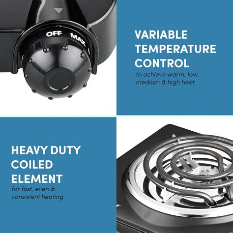 ESB B Countertop Single Coiled Burner Electric Hot Plate Temperature Control Indicator