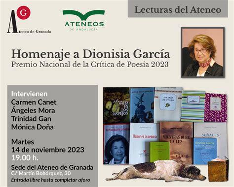 Homenaje A Dionisia García Premio Nacional De La Crítica De Poesía 2023