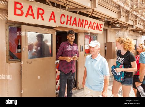 Champagne bar , Bar A Champagne on the top of the Eiffel Tower Paris France, Europe Stock Photo ...