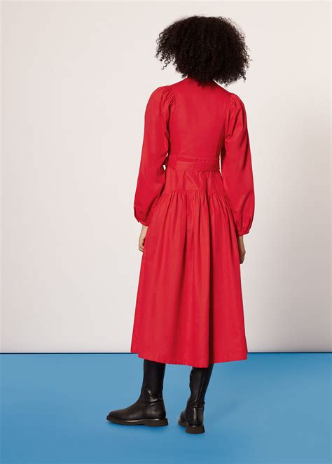 Red Ilya Full Sleeve Dress | WHISTLES | Whistles AU