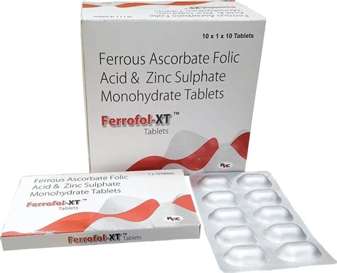 Ferrofol XT Ferrous Ascorbate Folic Acid Zinc Sulphate Monohydrate