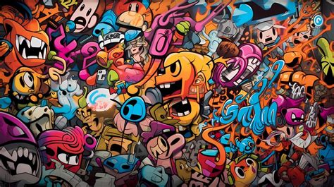 Wall Art Print | Graffiti Gigant Size Urban Art Wallpaper Colorful ...