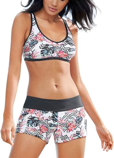 Dorical Sport Bikini Damen Sportliches Bikini Set Bademode Mit Push Up