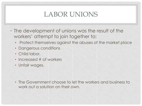 PPT Reasons Behind Labor Unions PowerPoint Presentation Free