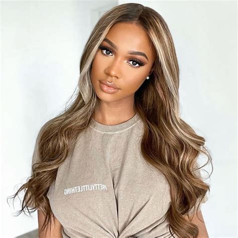 Ash Blonde Highlight Wavy X Lace Front With Dark Roots Glueless Wigs Ash Blonde Highlights
