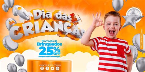 Post Banner Dia Das Crianças Promoção De Brinquedos Social Media Psd