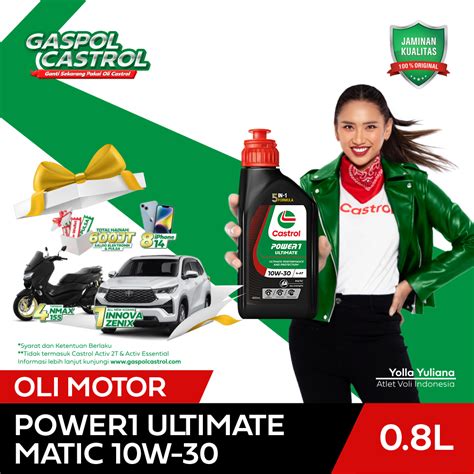 Jual Oli Mesin Motor Castrol POWER1 Ultimate Matic 10W 30 0 8L