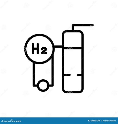 Production H2 Color Line Icon Hydrogen Energy Isolated Vector Element Stock Vector