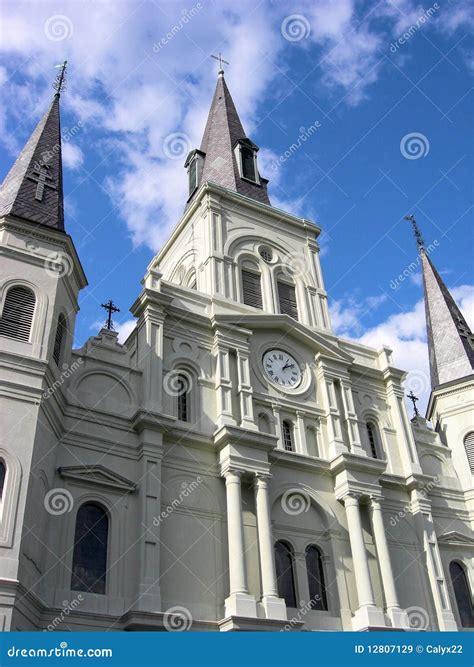 St Louis Cathedral New Orleans Stock Image Image Of Blue Clouds