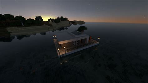 I made a floating modern house. How'd I do? : r/Minecraft