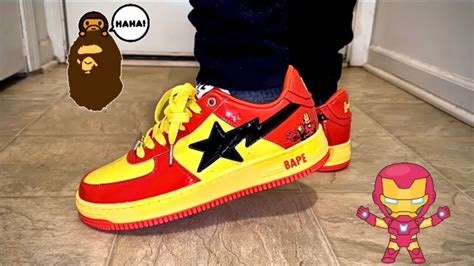 Marvel X Bapesta Iron Man” Edition Review Onfeet Youtube