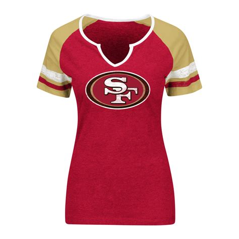 NFL Women's Notched Neck Graphic T-Shirt - San Francisco 49ers