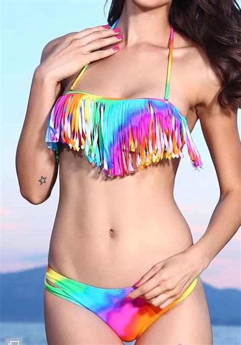 Rainbow Bikini Rainbow Bikini Bikinis High Neck Bikinis