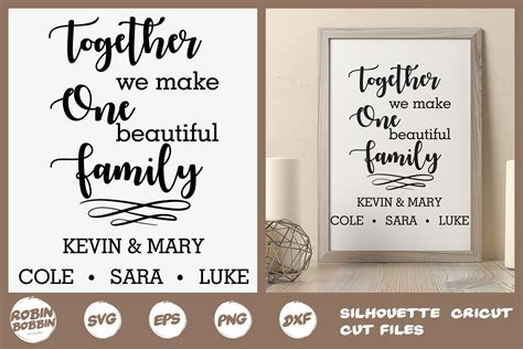 Beautiful Family - Personalized Family Sign Graphic by RobinBobbinDesign · Creative Fabrica