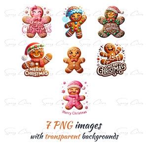 Watercolor Gingerbread Cookies Clipart Bundle PNG Christmas Etsy