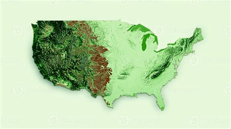 USA Topographic Map 3d realistic map Color 3d illustration 20211890 ...