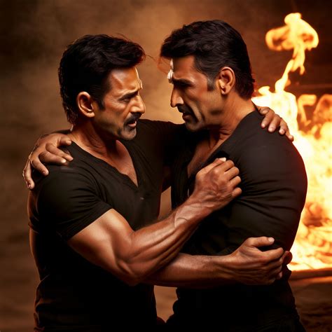 Create An Image Bollywood Actor Ajay Devgan Fighting With Bo By