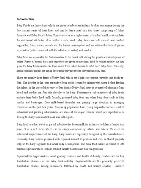 Introduction Baby Food | PDF | Foods | Infant Formula