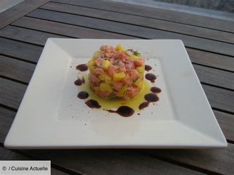 Tartare de saumon à la mangue et au coriandre facile et rapide